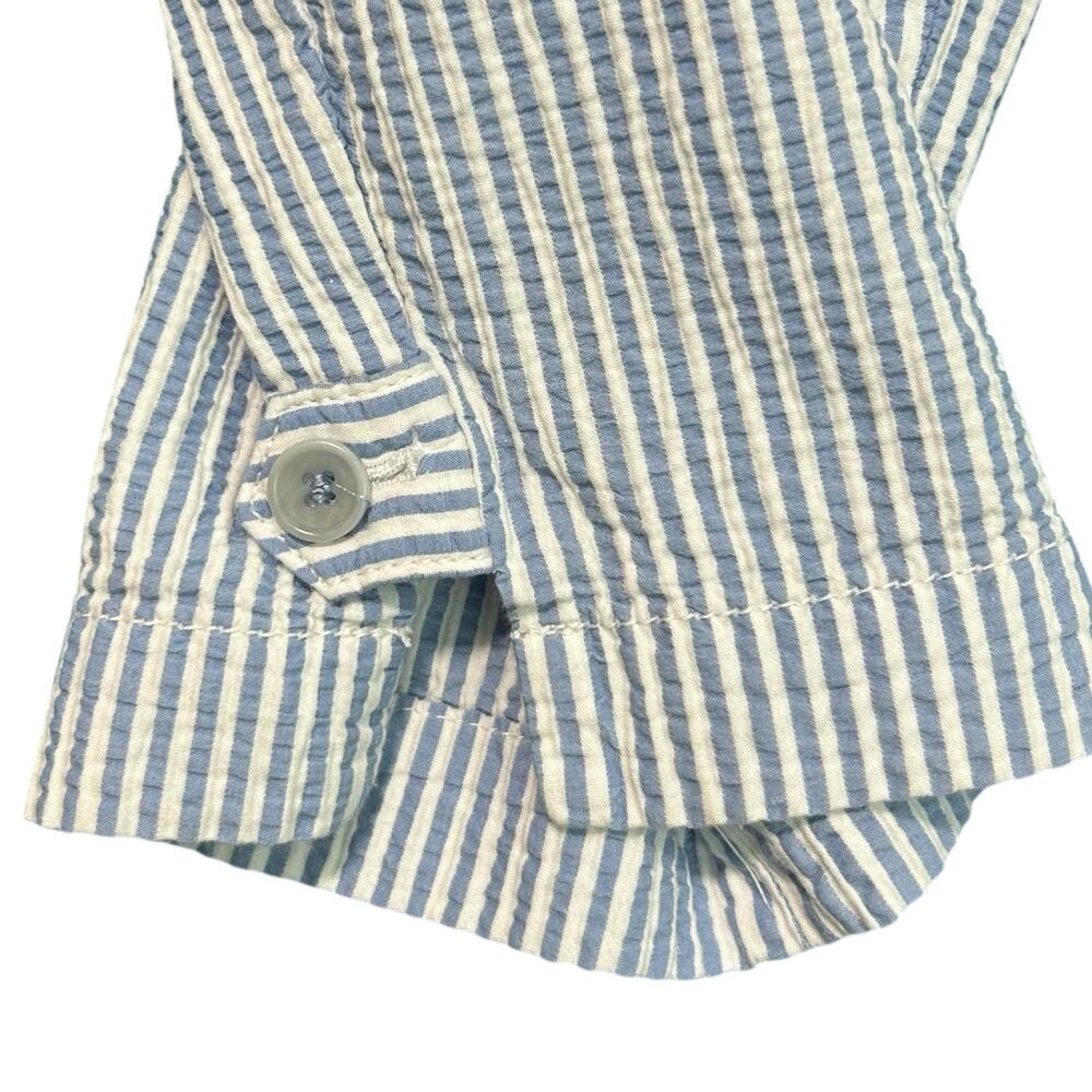 Talbots Blue White Striped Seersucker Nautical The Perfect Crop Cropped Pants 12 - Picture 4 of 11